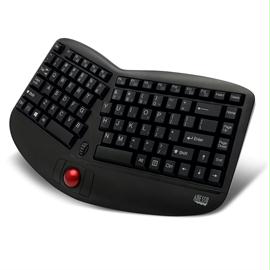 Adesso Keyboard WKB-3150UB Wireless Ergo Mini Trackball Keyboard Retail