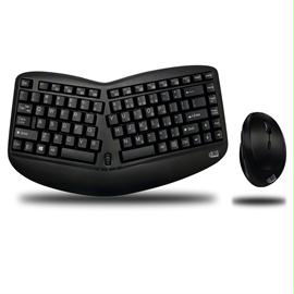 Adesso Keyboard-Mouse WKB-1150CB Wireless Ergo Mini Keyboard and Mouse Combo Retail