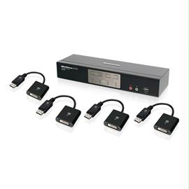 IOGEAR KVMP GCS1204DPKIT 4-Port DVI And DisplayPort KVMP Kit with 2.1 Audio Retail