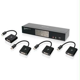 IOGEAR KVMP GCS1204MDPKIT 4-Port DVI and nDisplayPort KVMP Kit with 2.1 Audio Retail