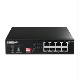 Edimax Networking GS-1008PHE V2 Long Range 8-Port 10-100-1000Mbps Gigabit PoE+ DIP Switch Retail