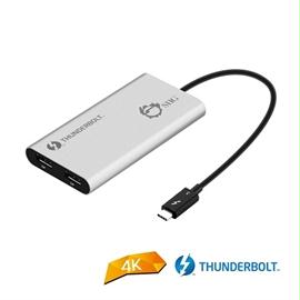 SIIG Accessory JU-TB0014-S1 Thunderbolt V3 to Dual DP 1.2 Adapter with 3 USB-C interface Brown Box
