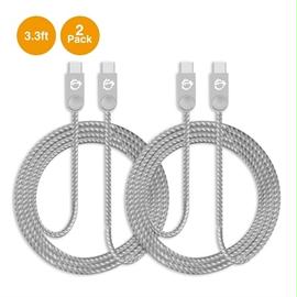 SIIG Cable CB-US0L11-S1 3.3ft Zinc Alloy USB-C to USB-C Charging Sync Braided cable Brown Box