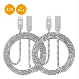 SIIG Cable CB-US0M11-S1 3.3 feet Zinc Alloy USB-C to USB-A Charging Sync Braided Cable Brown Box