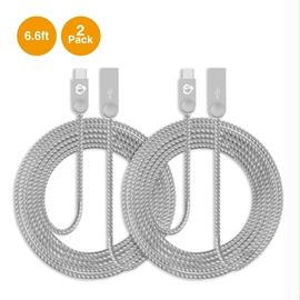 SIIG Cable CB-US0N11-S1 6.6 feet Zinc Alloy USB-C to USB-A Charging Sync Braided Cable Brown Box