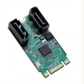 SYBA Accessory SI-ADA40126 M.2 B+M Key 22x42 PCIe To 2 Port SATAIII RAID Adapter Card Retail
