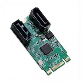 SYBA Accessory SI-ADA40127 M.2 B+M Key 22x42 PCIe To 2Ports SATA 6 G III Adapter Card Retail